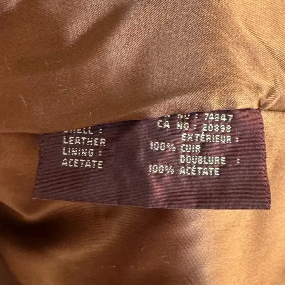 Andrew Marc Leather Car Coat S Brown Button Front Classic Heritage Luxury Jacket